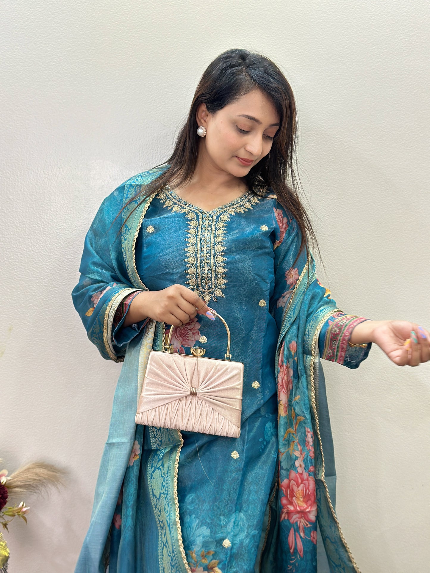 Floral Organza Kurta Set