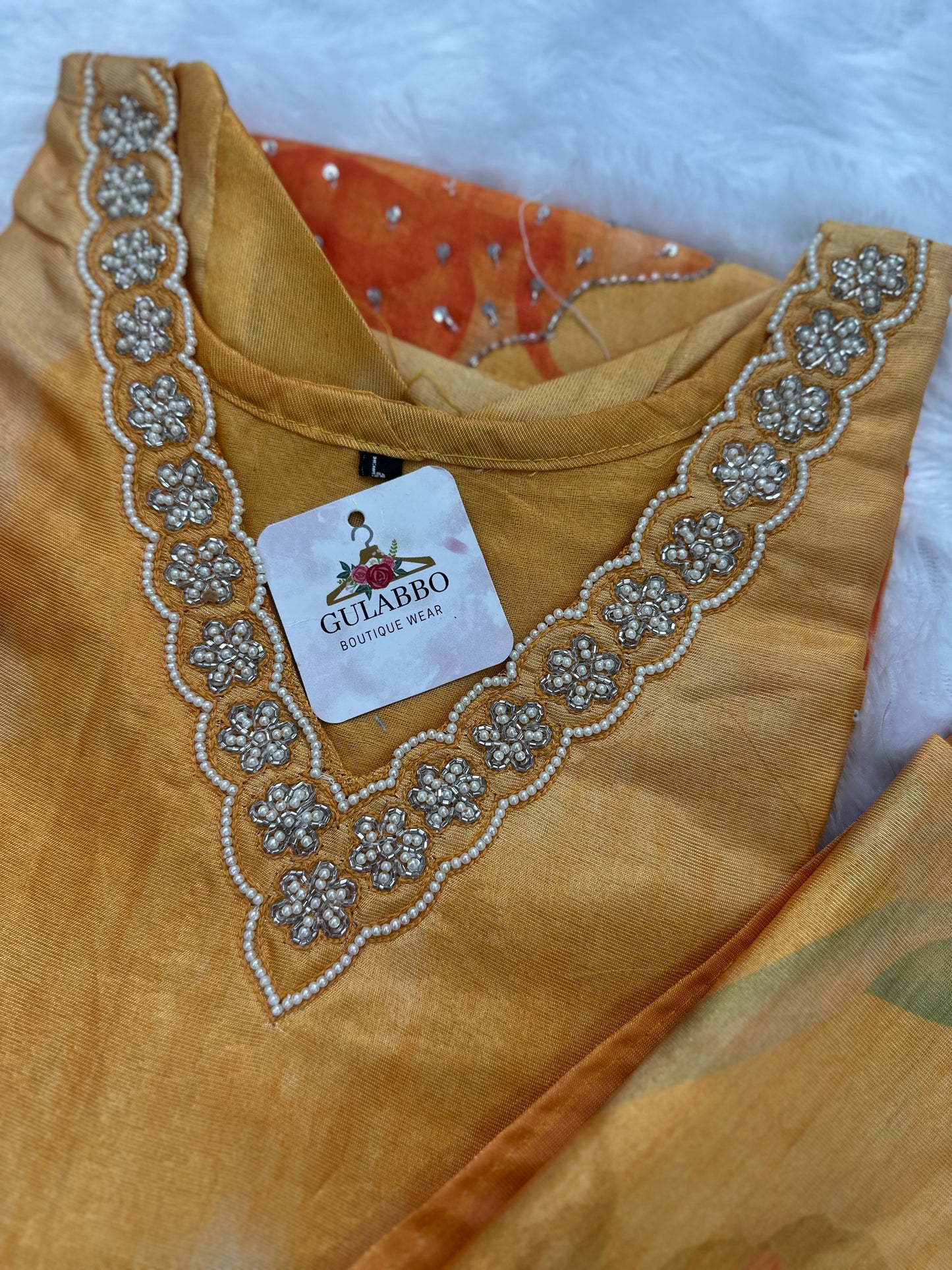 Elegang Floral Orgaza Kurta Set