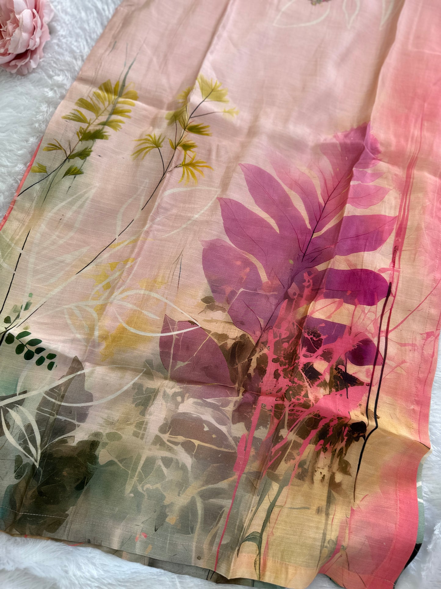 Elegant Printed Embroidered Kurta Set With Printed Dupatta & Pants