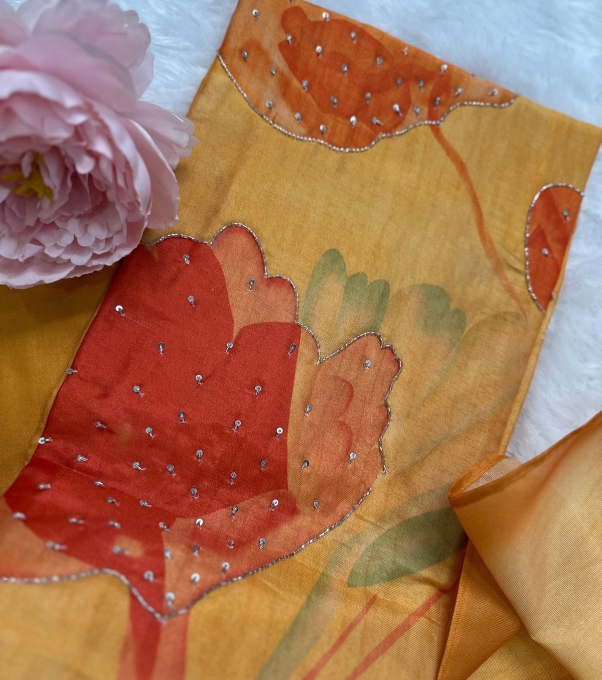vibrant vibes of a sunset stunning kurta set with embroidery