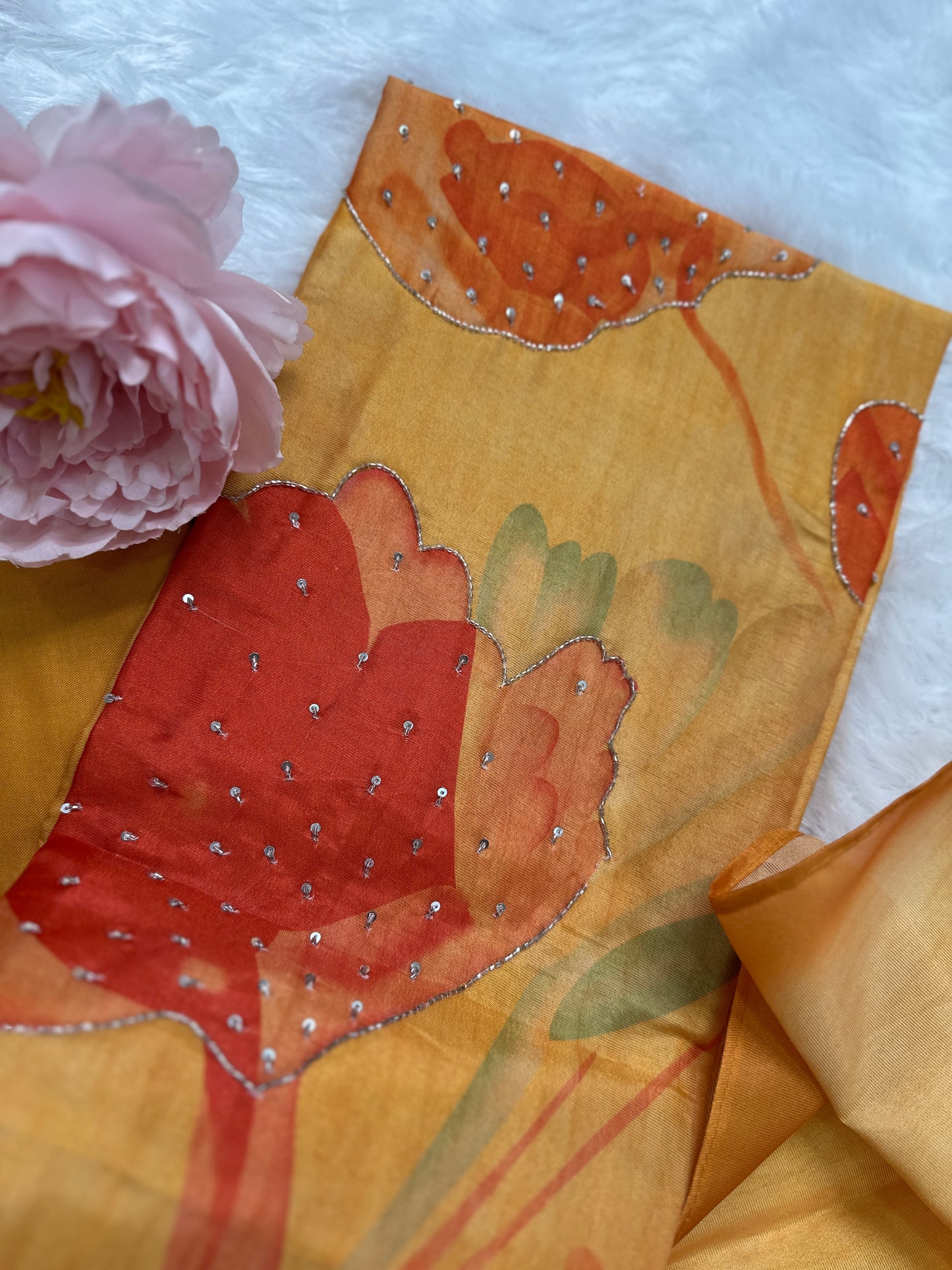 Elegang Floral Orgaza Kurta Set