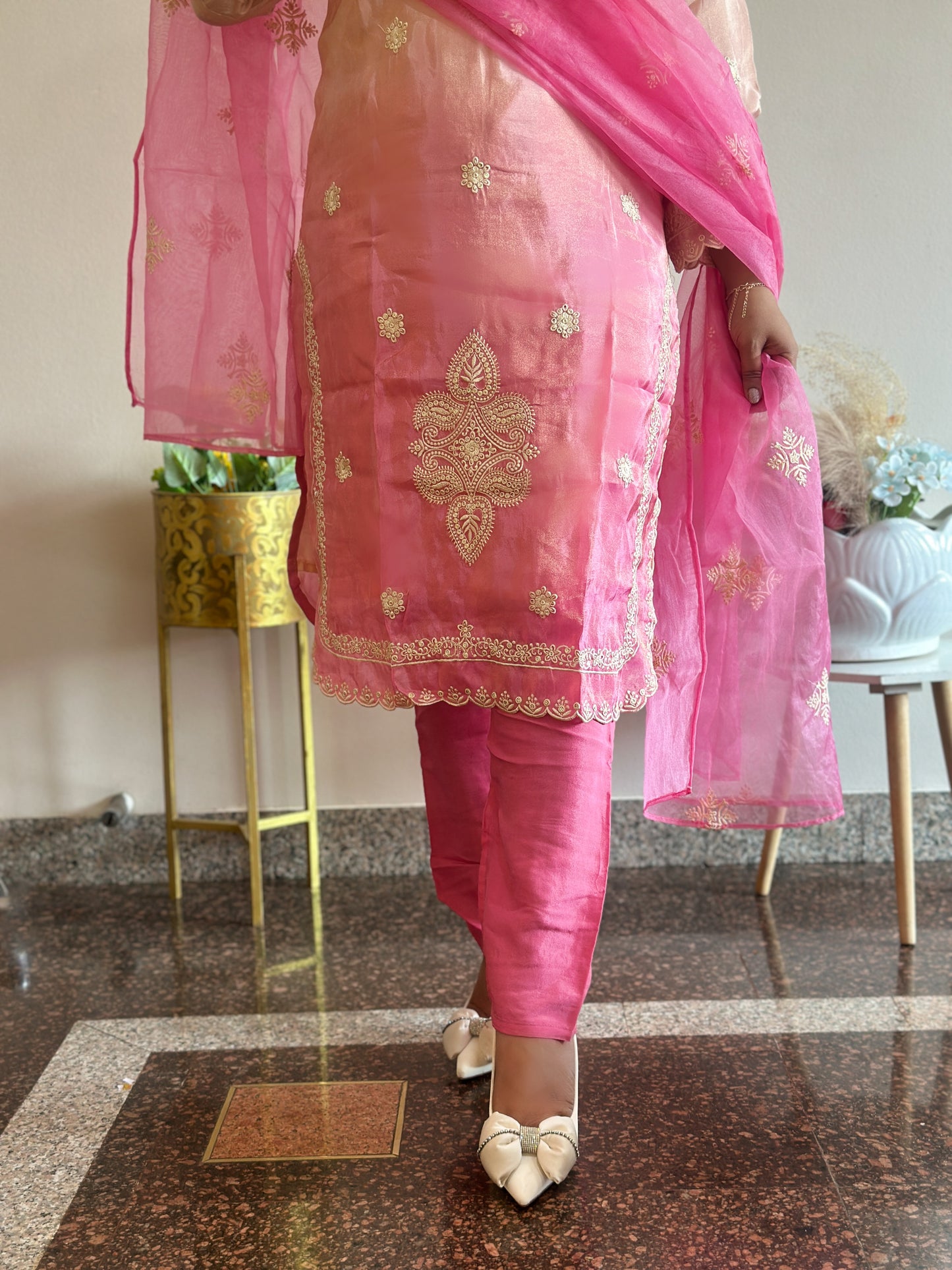 Women’s Ombré Organza Pakistani Kurta Set