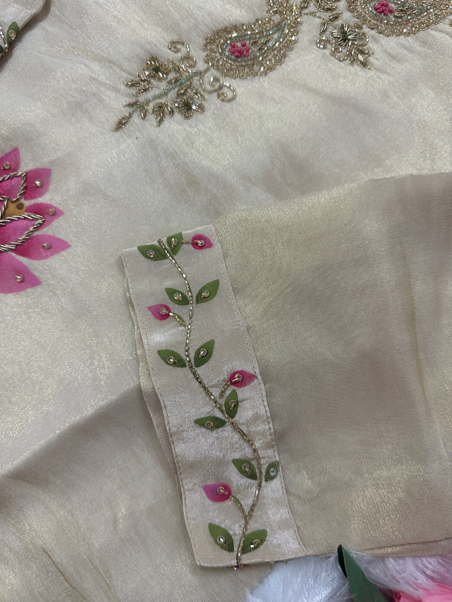 Hand-Painted Silk Kurta Set