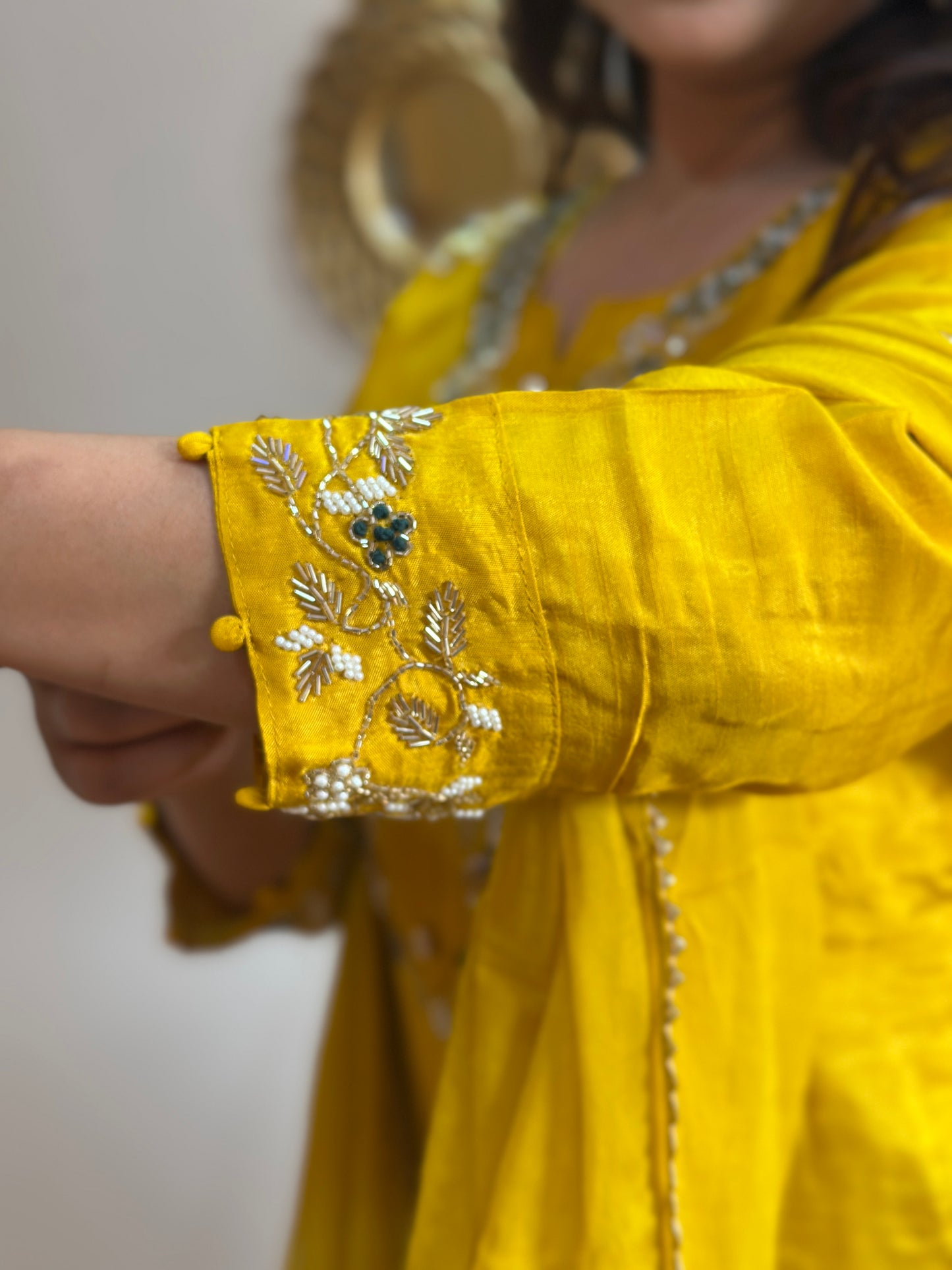 Handwork embroidered kurti set