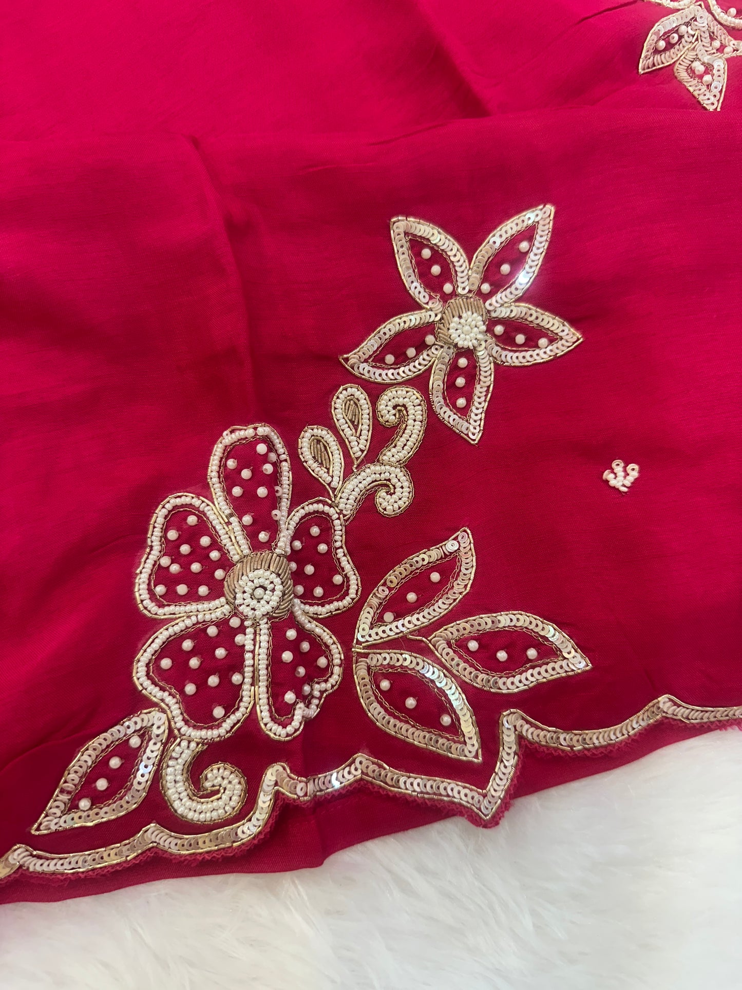 Embroidered Dola Silk Kurta Set