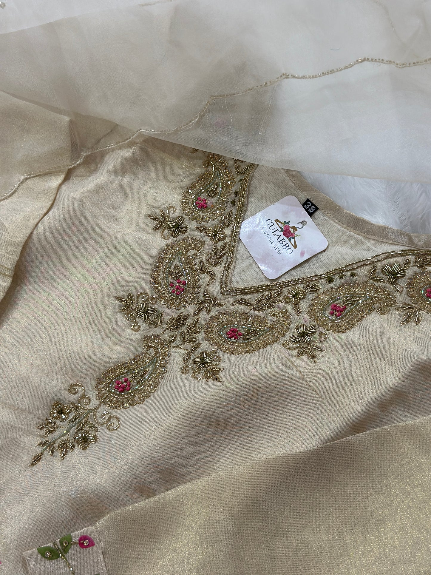 Hand-Painted Silk Kurta Set