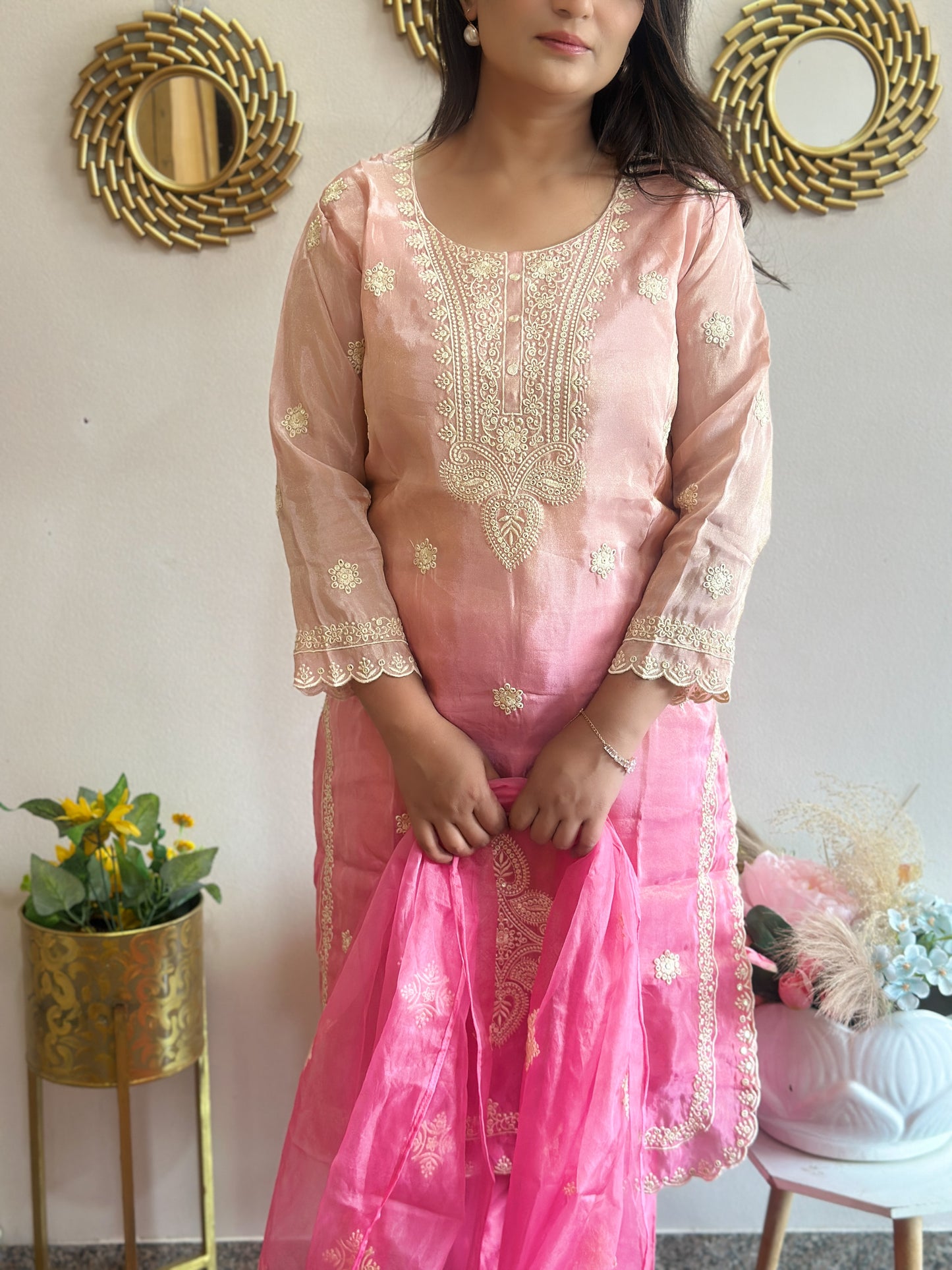 Women’s Ombré Organza Pakistani Kurta Set