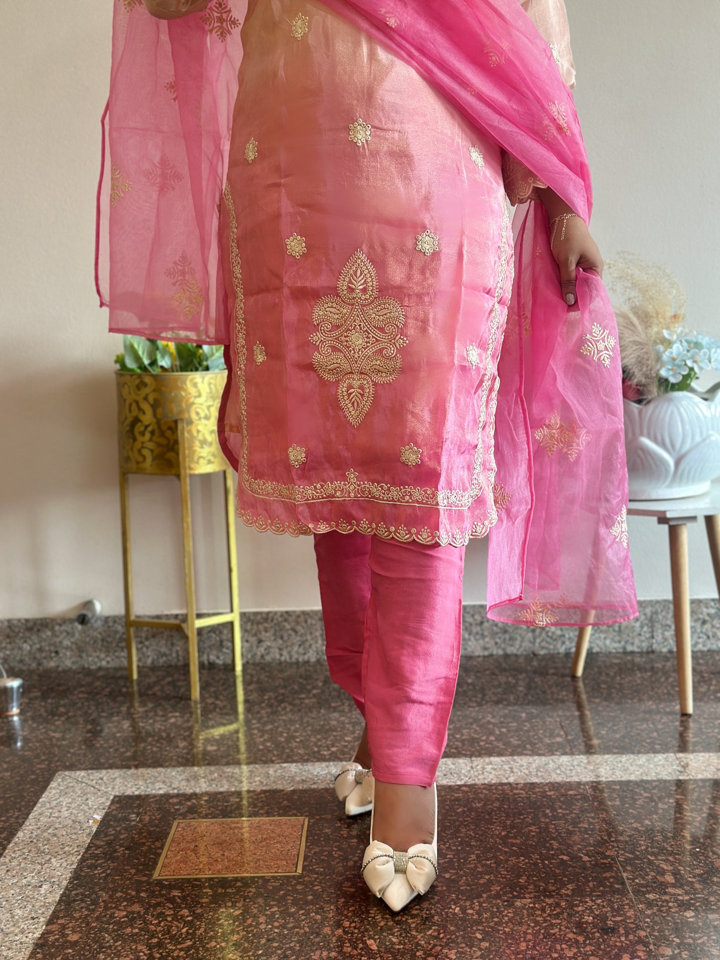 Women’s Ombré Organza Pakistani Kurta Set