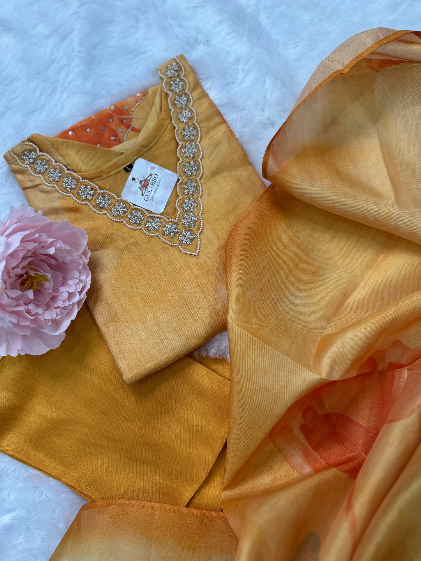 Elegang Floral Orgaza Kurta Set