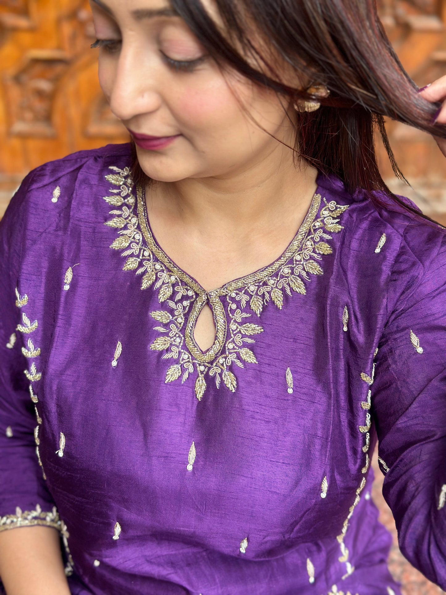 Heavy Embroidered Purple Suit