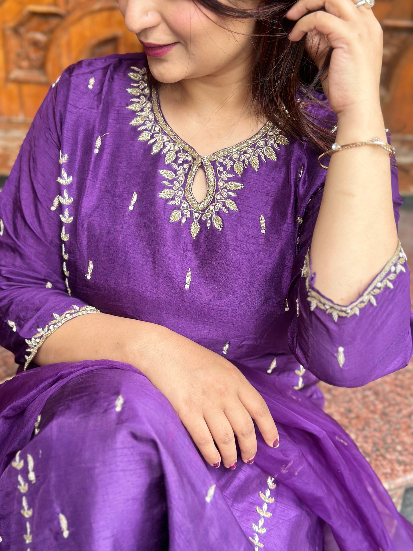 Heavy Embroidered Purple Suit