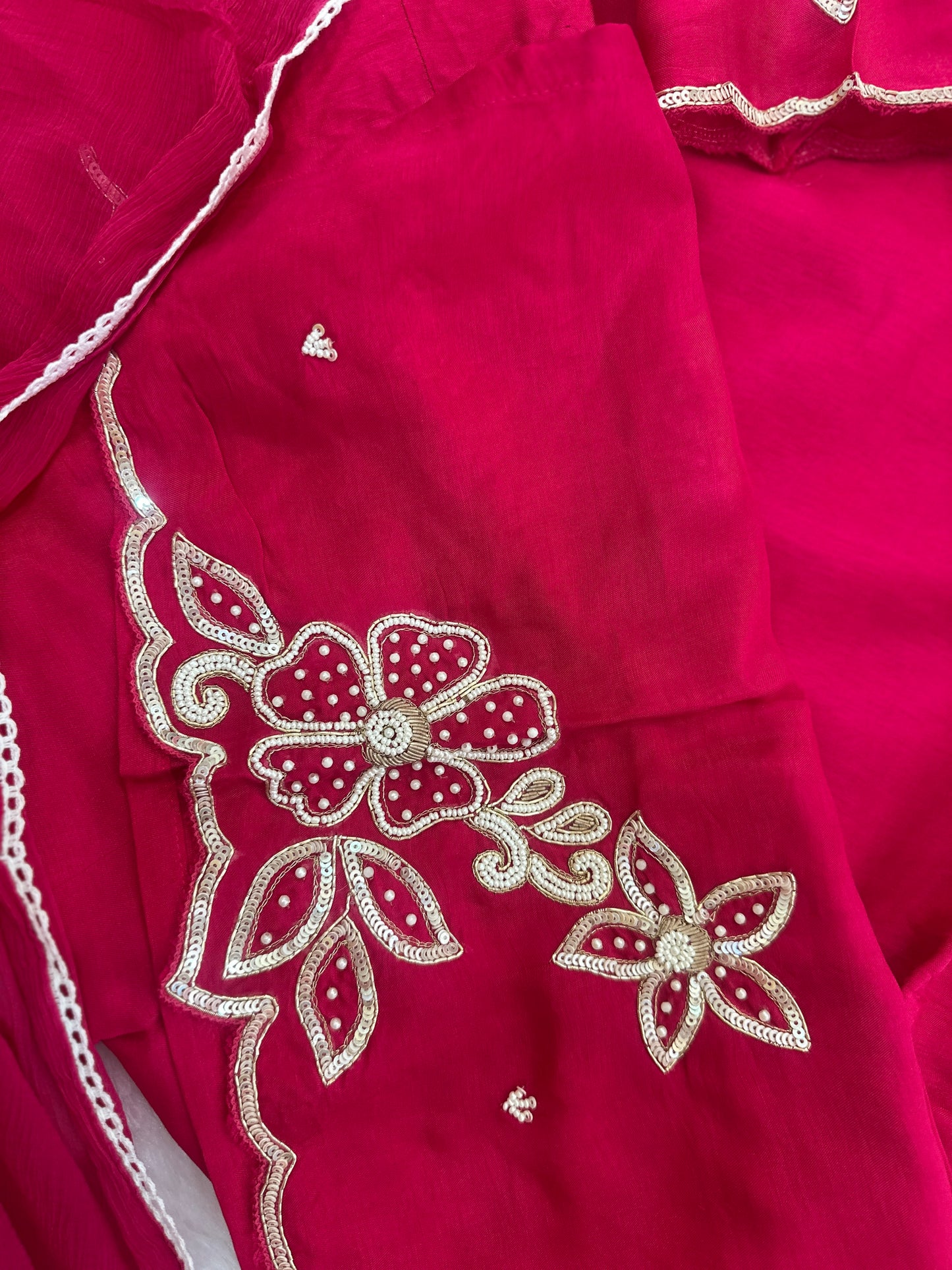 Embroidered Dola Silk Kurta Set