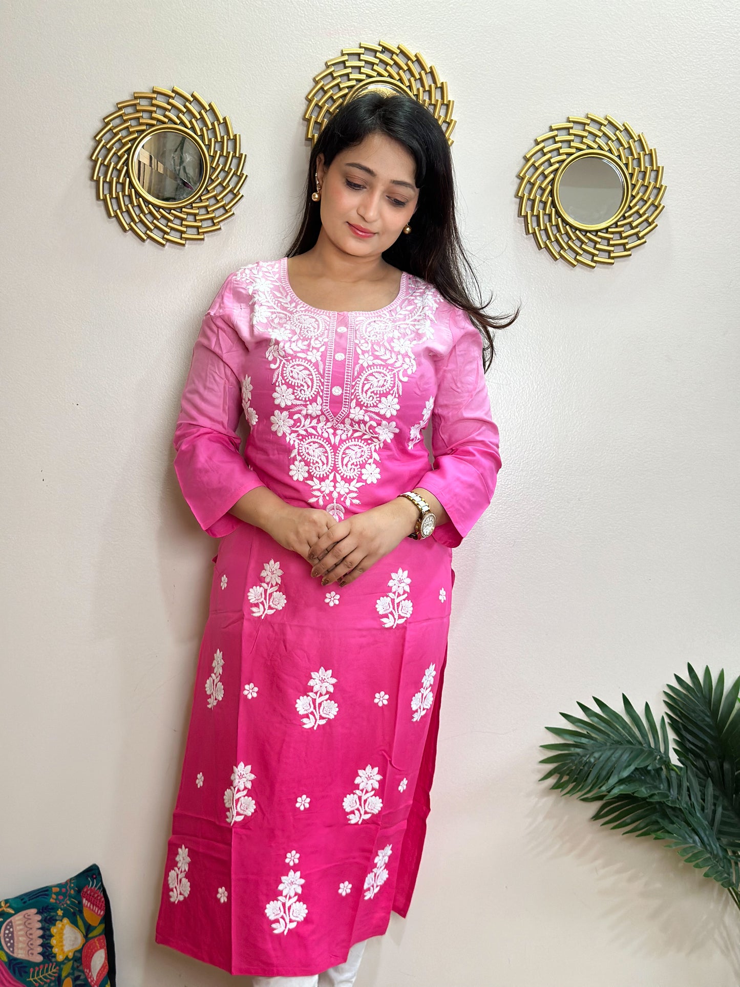 Ombré Cotton Chikankari Kurti