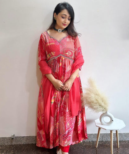 Muslin anarkali with Alia cut