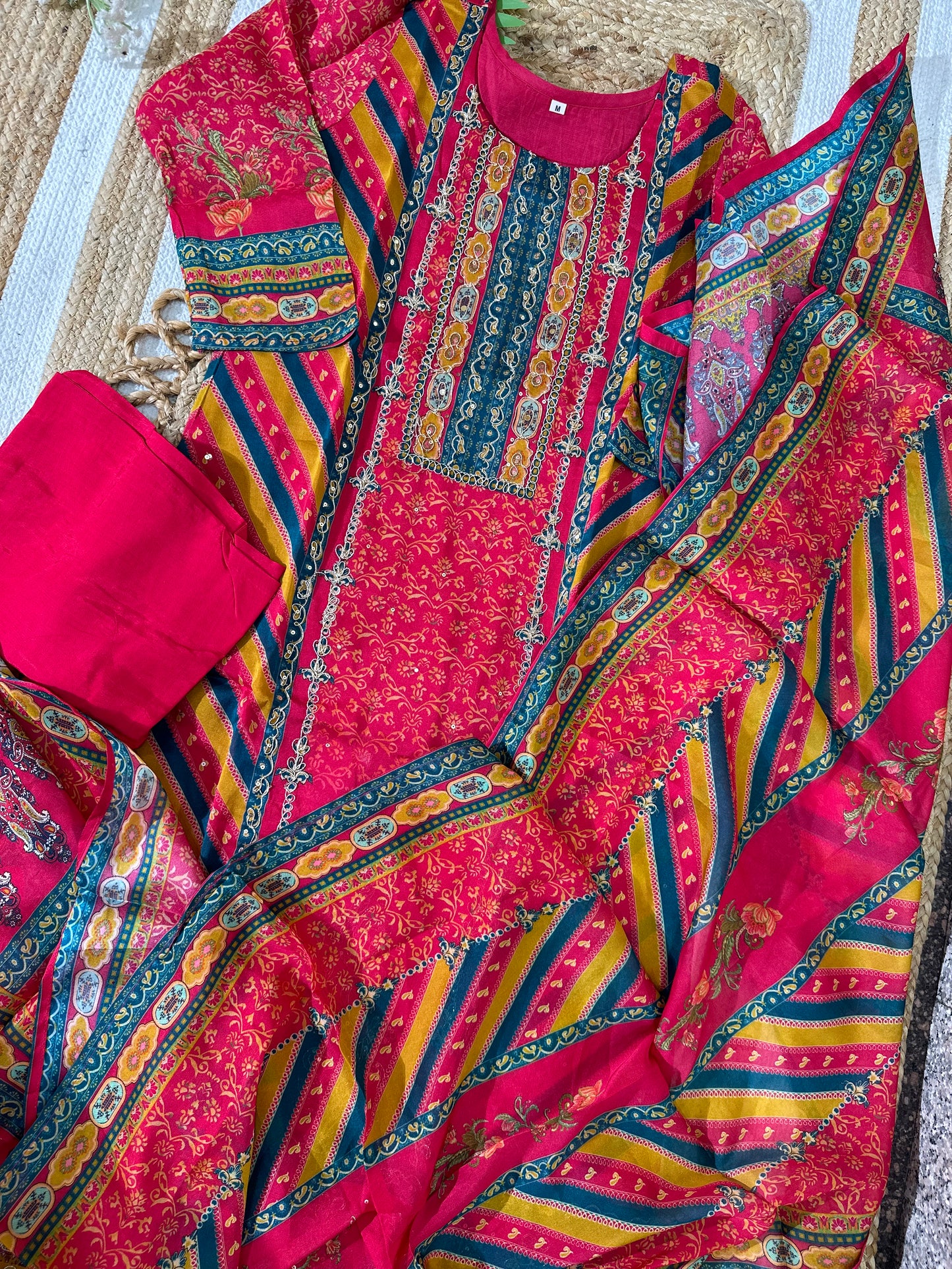 Viscose Organza Jaipuri Kurta Set