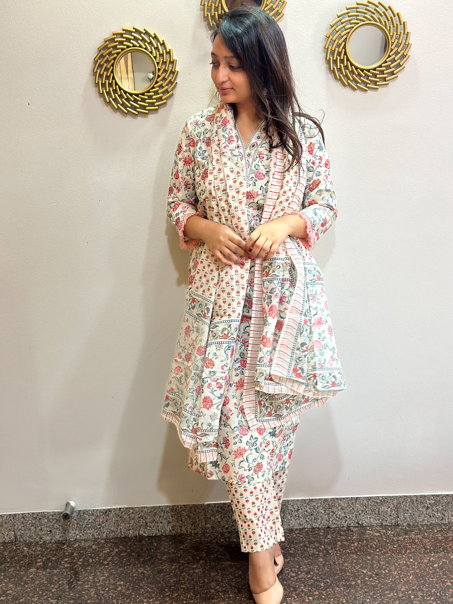 Cotton Kurti Set With Dupatta