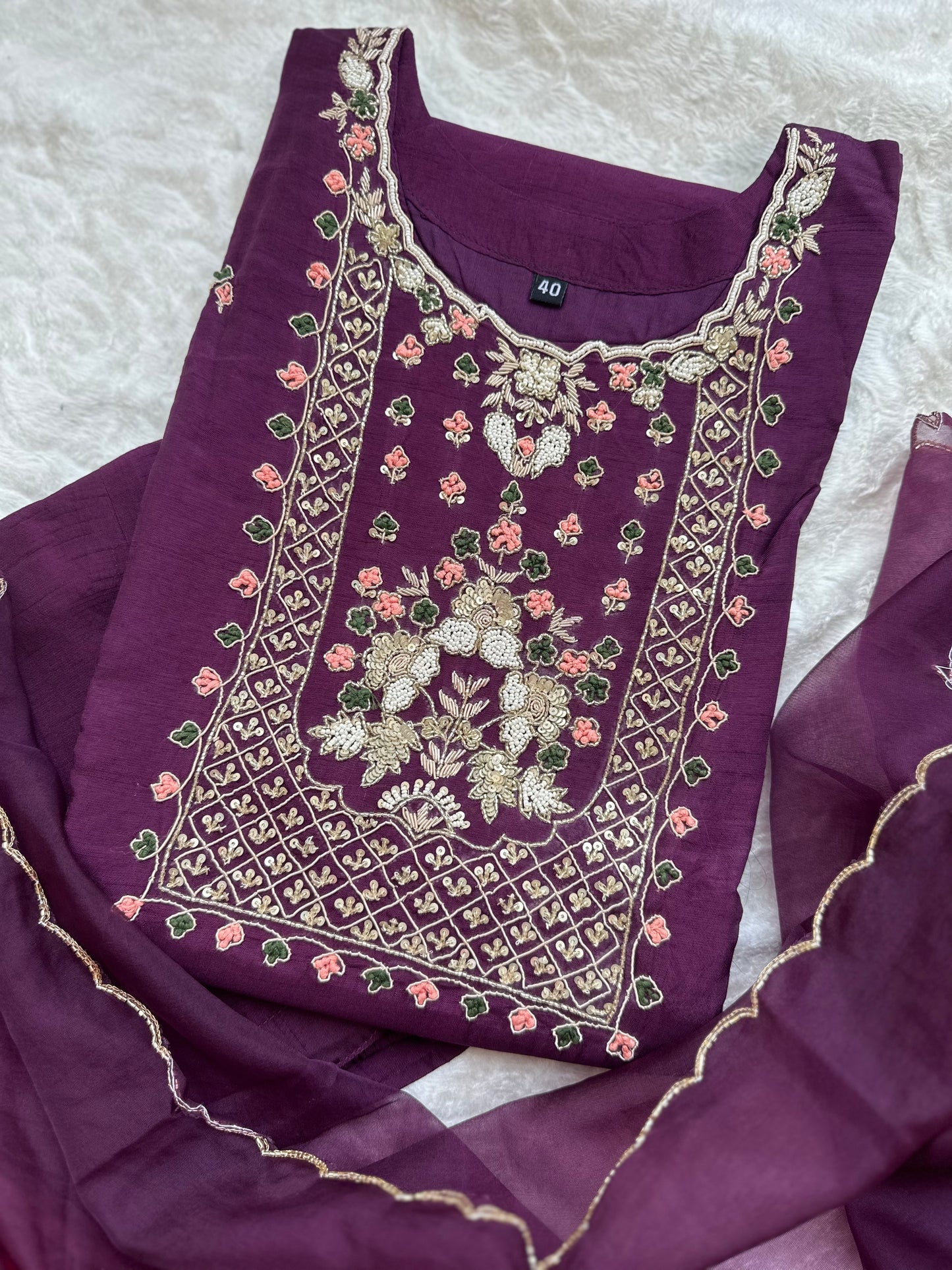 Silk Hand Embroidered Dress