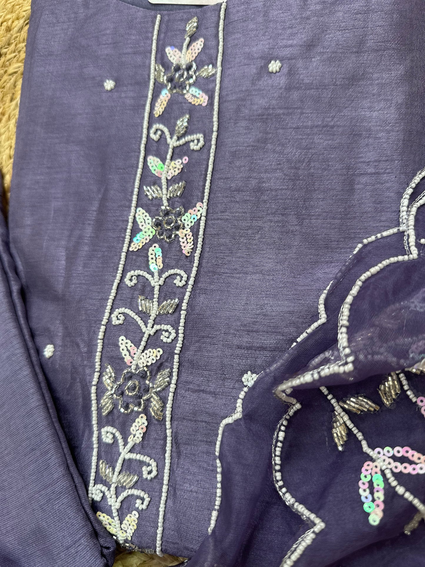 Lavender Heavy Embroidered Kurta Set