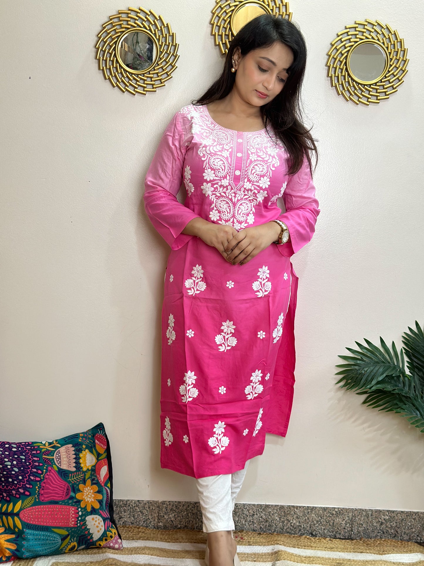 Ombré Cotton Chikankari Kurti