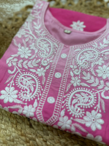 Ombré Cotton Chikankari Kurti