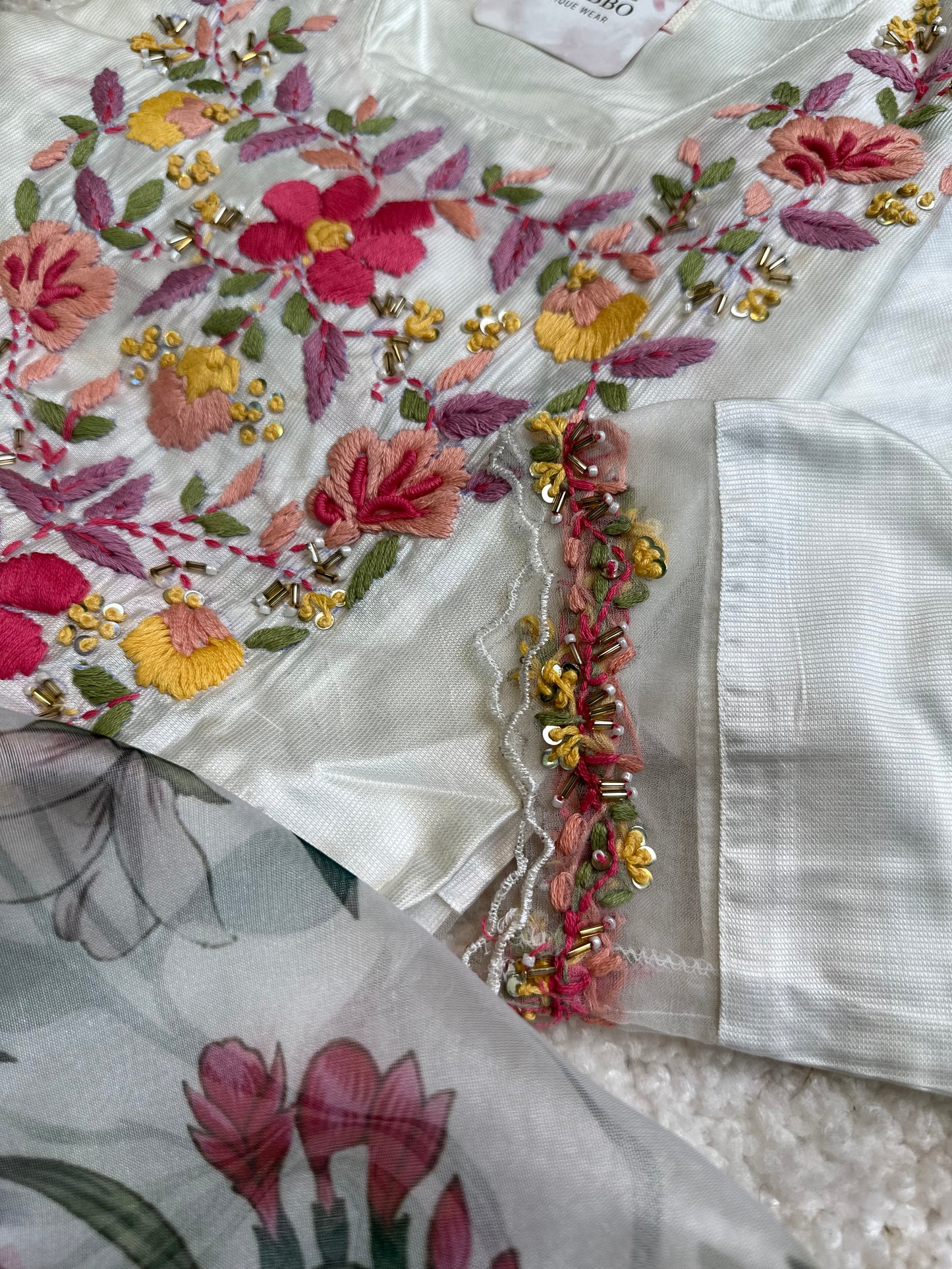 White Embroidered Set