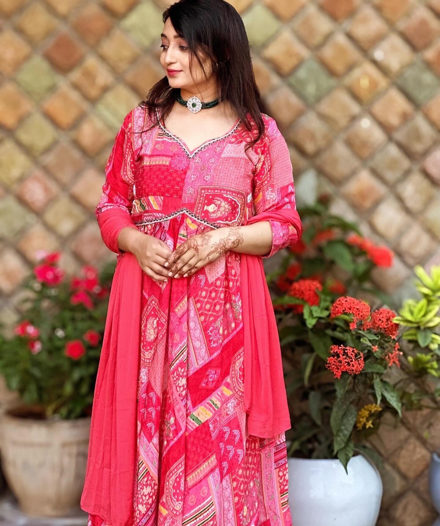 Muslin Anarkali With Alia Cut