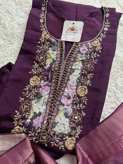 Dola Silk Kurta Set with beautiful floral dupatta