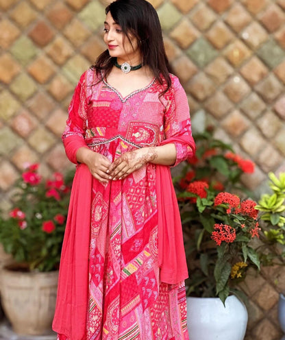 Muslin anarkali with Alia cut