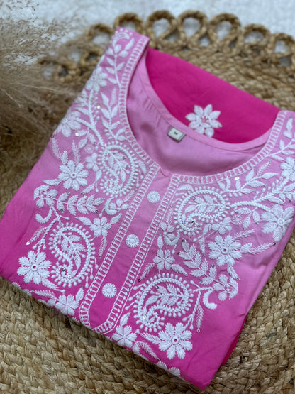 Ombré Cotton Chikankari Kurti