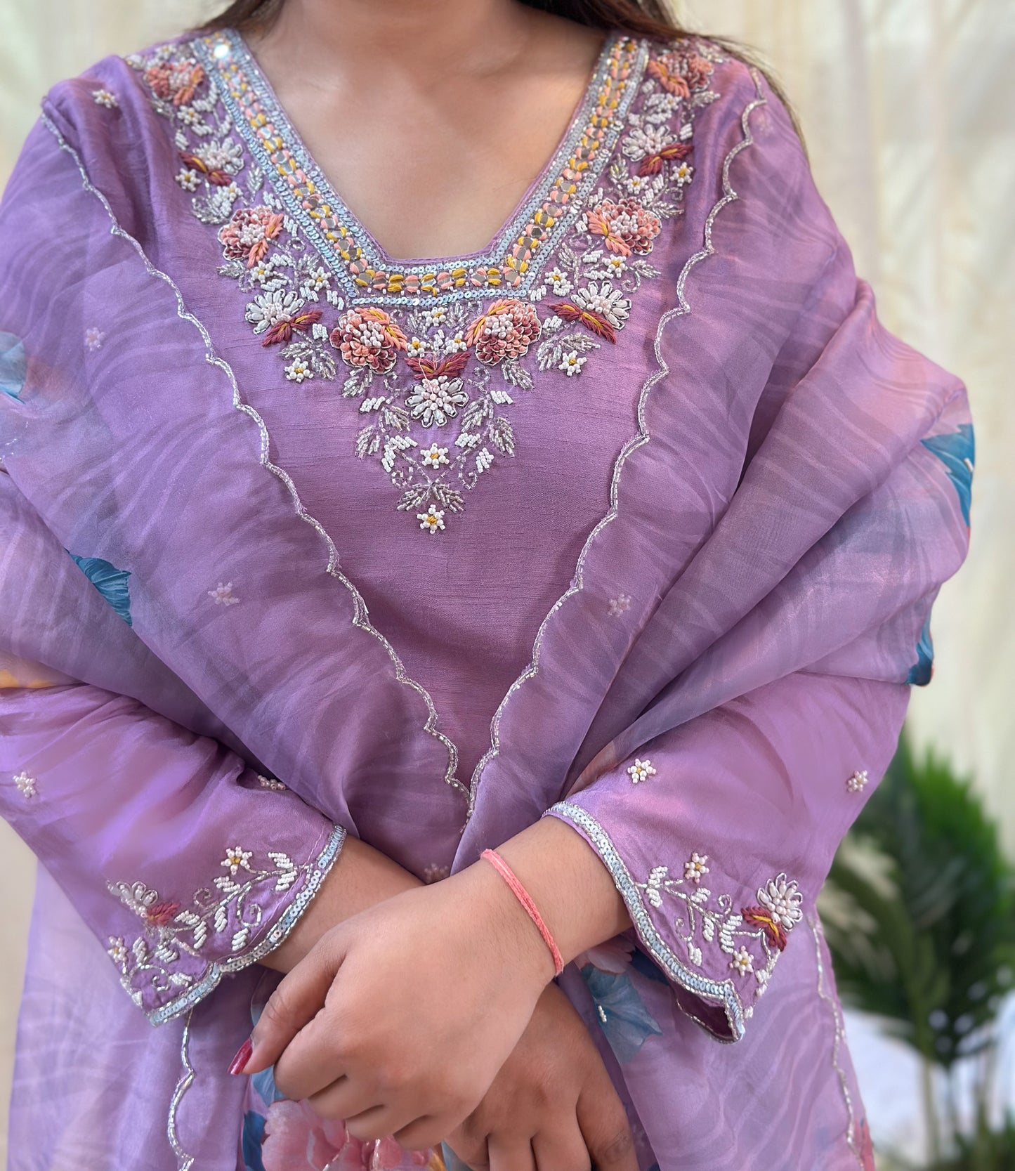 Lavish Lavender Embroidered Kurta Set