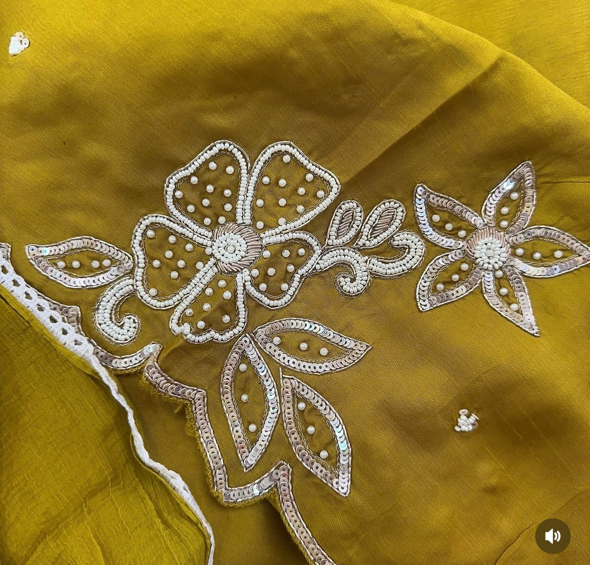 Beautiful Embroidered MustardDola Silk Kurta Set with Dupatta