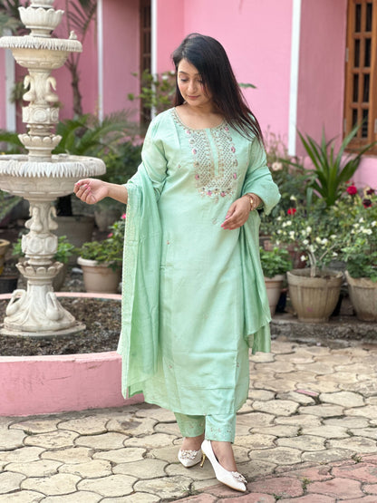 Sea Green Silk Set