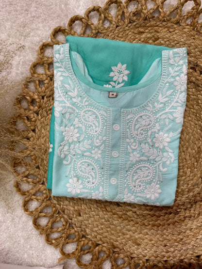 Ombré Cotton Chikankari Kurti