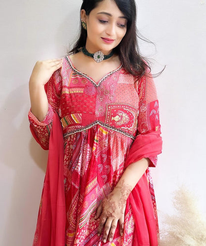 Muslin Anarkali With Alia Cut