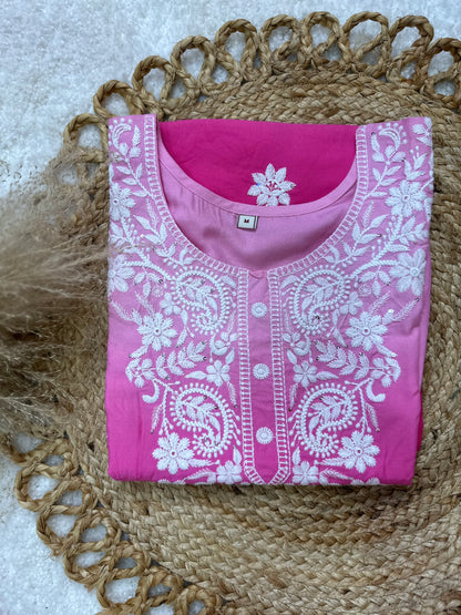 Ombré Cotton Chikankari Kurti