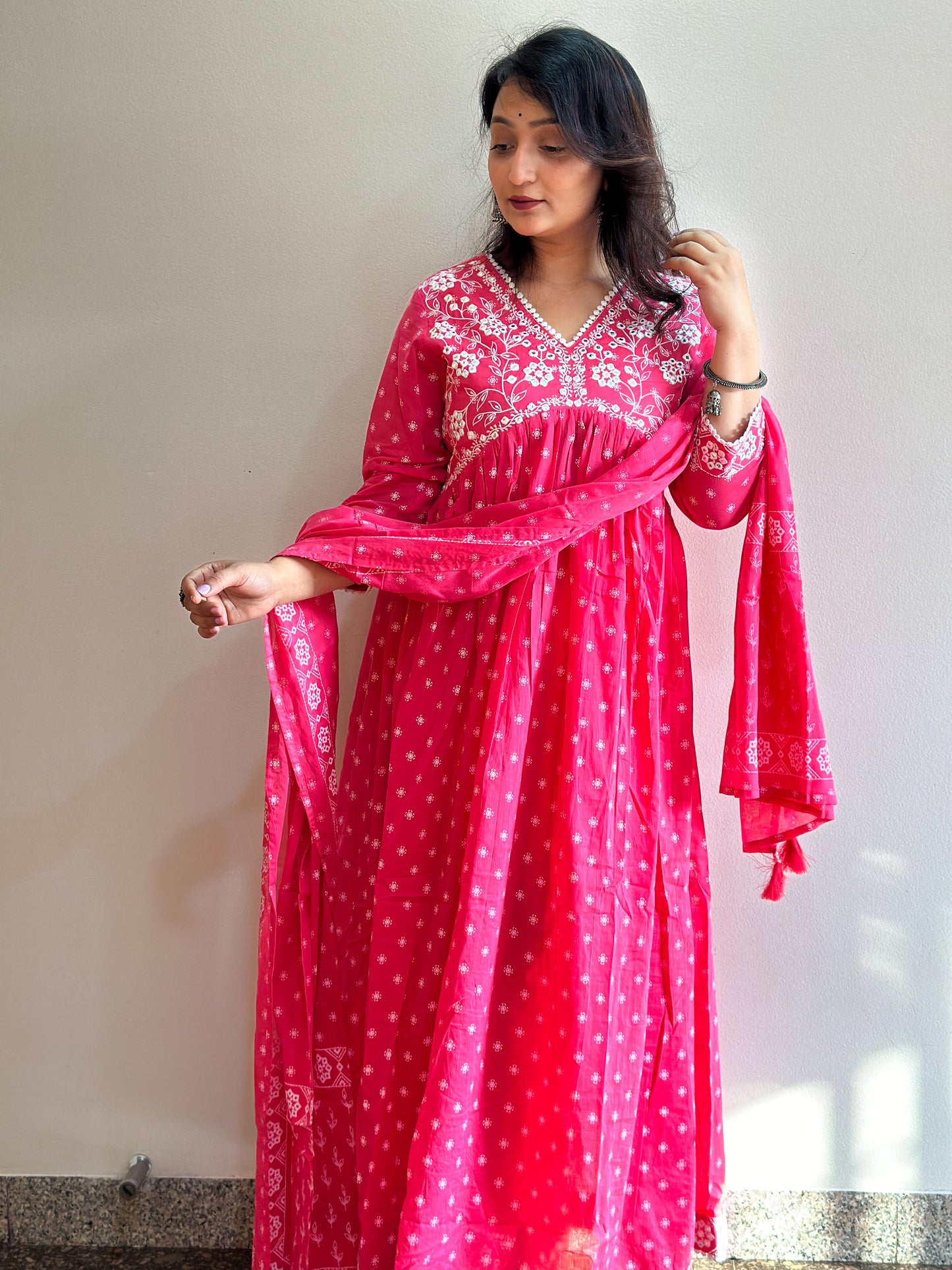 Pure Cotton Alia cut Anarkali kurta