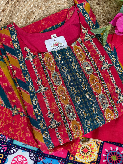 Viscose Organza Jaipuri Kurta Set