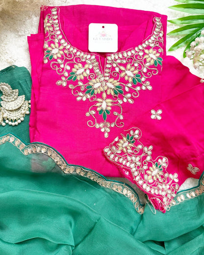 Gotta Patti Embroidered Silk Set