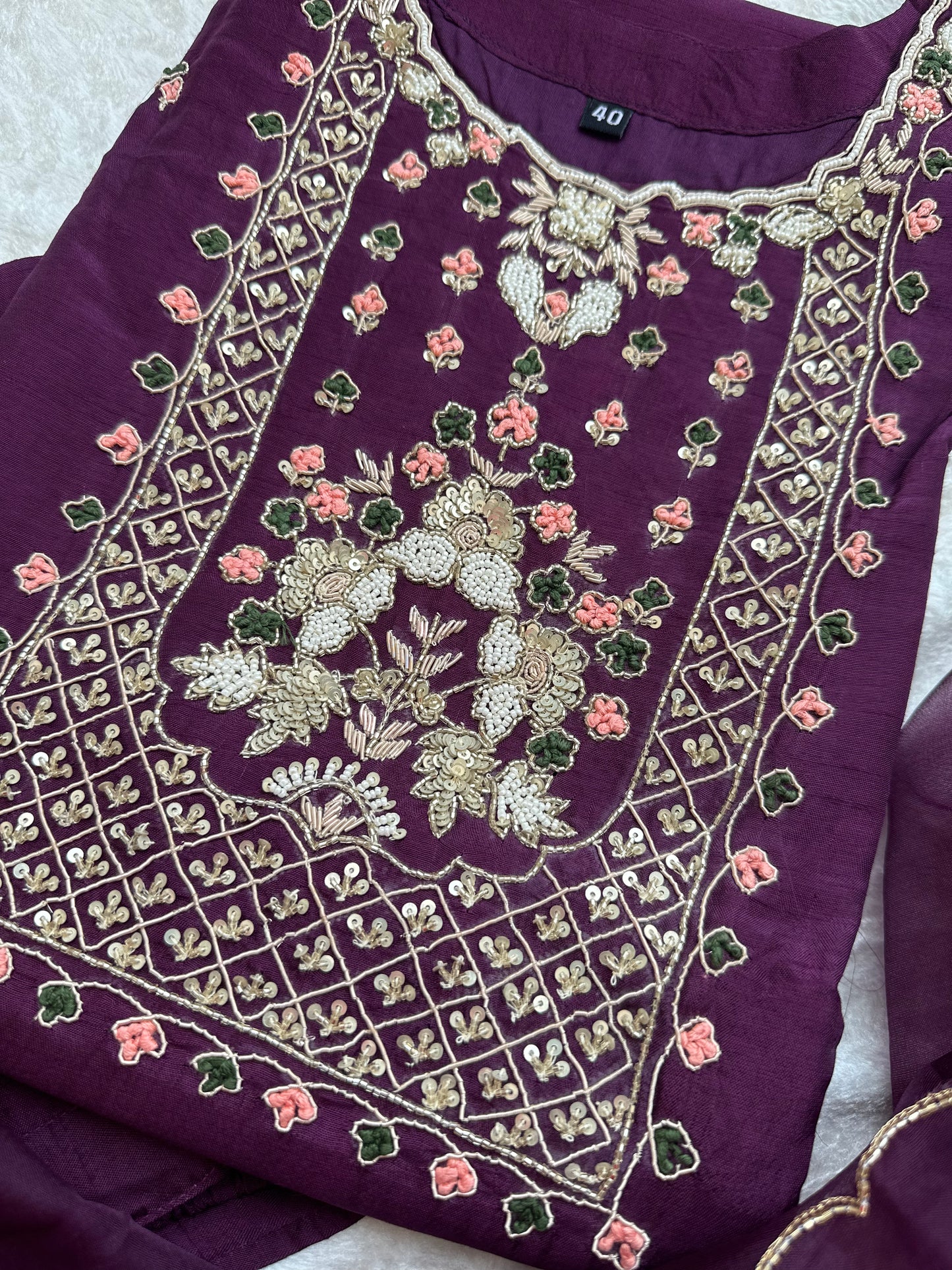 Silk Hand Embroidered Dress