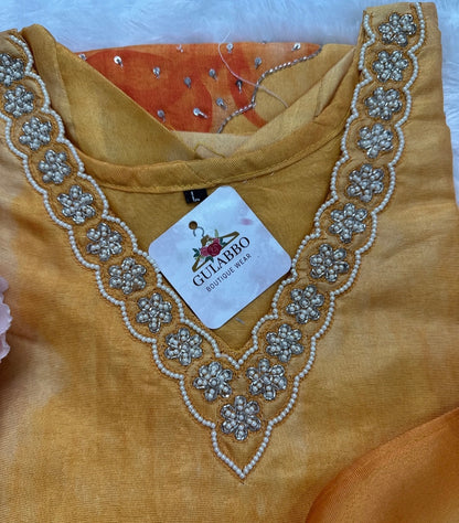 vibrant vibes of a sunset stunning kurta set with embroidery
