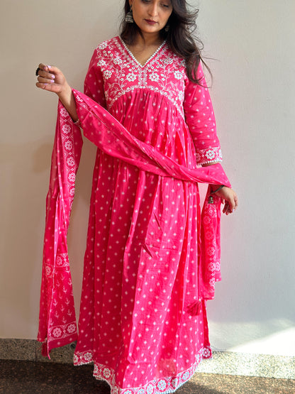 Pure Cotton Alia cut Anarkali kurta