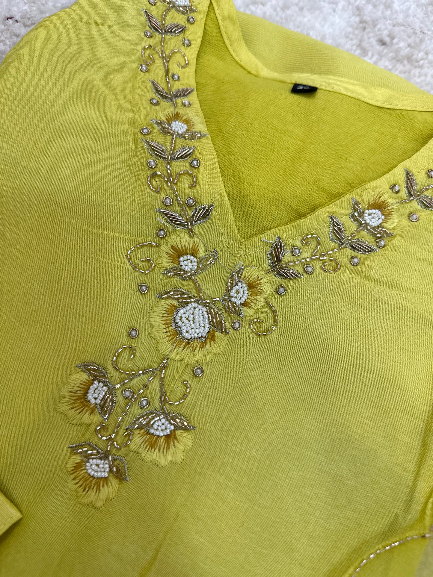 Lemon Embroidered Kurta Set