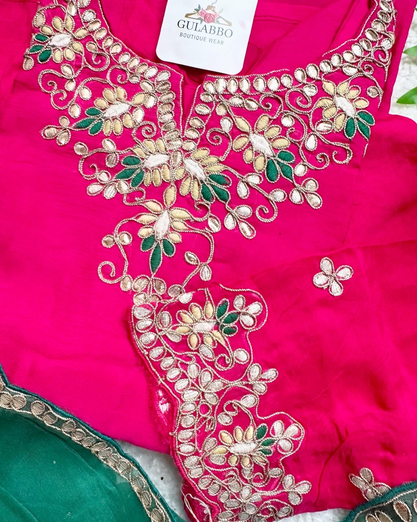 Gotta Patti Embroidered Silk Set