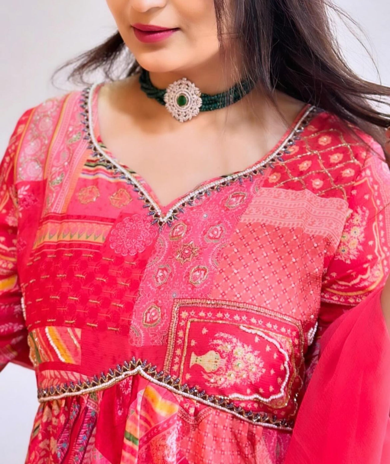 Muslin anarkali with Alia cut