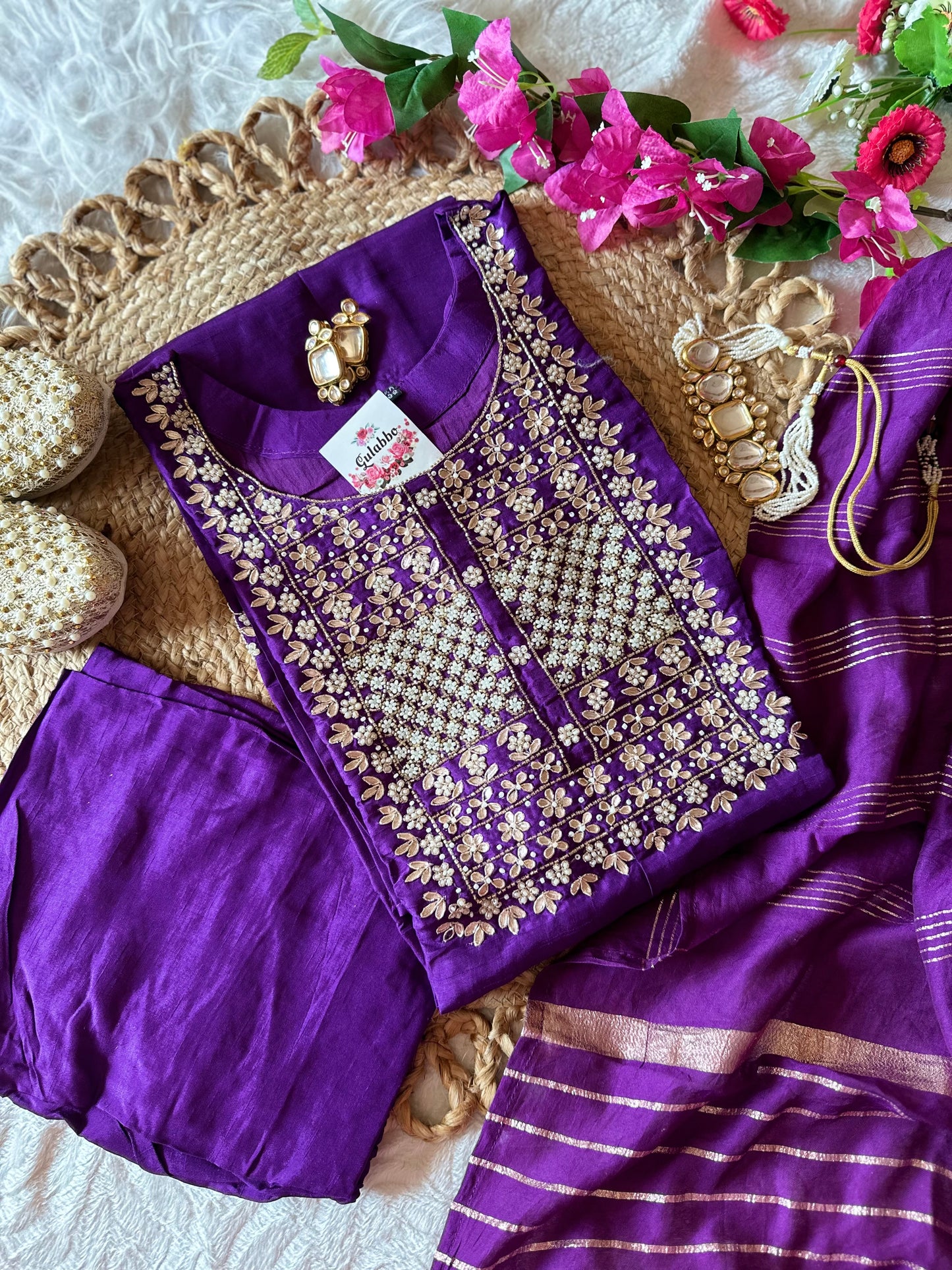 Embroidered Silk Set