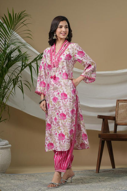 Designer kurti with Afghani pants