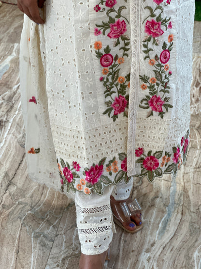 Heavy embroidered Cotton silk suit