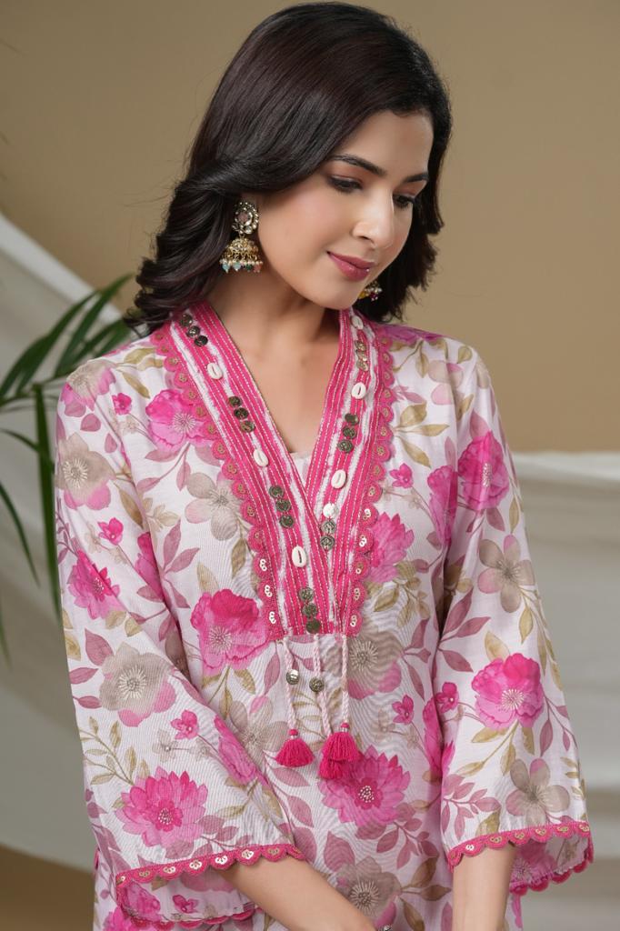 Designer kurti with Afghani pants