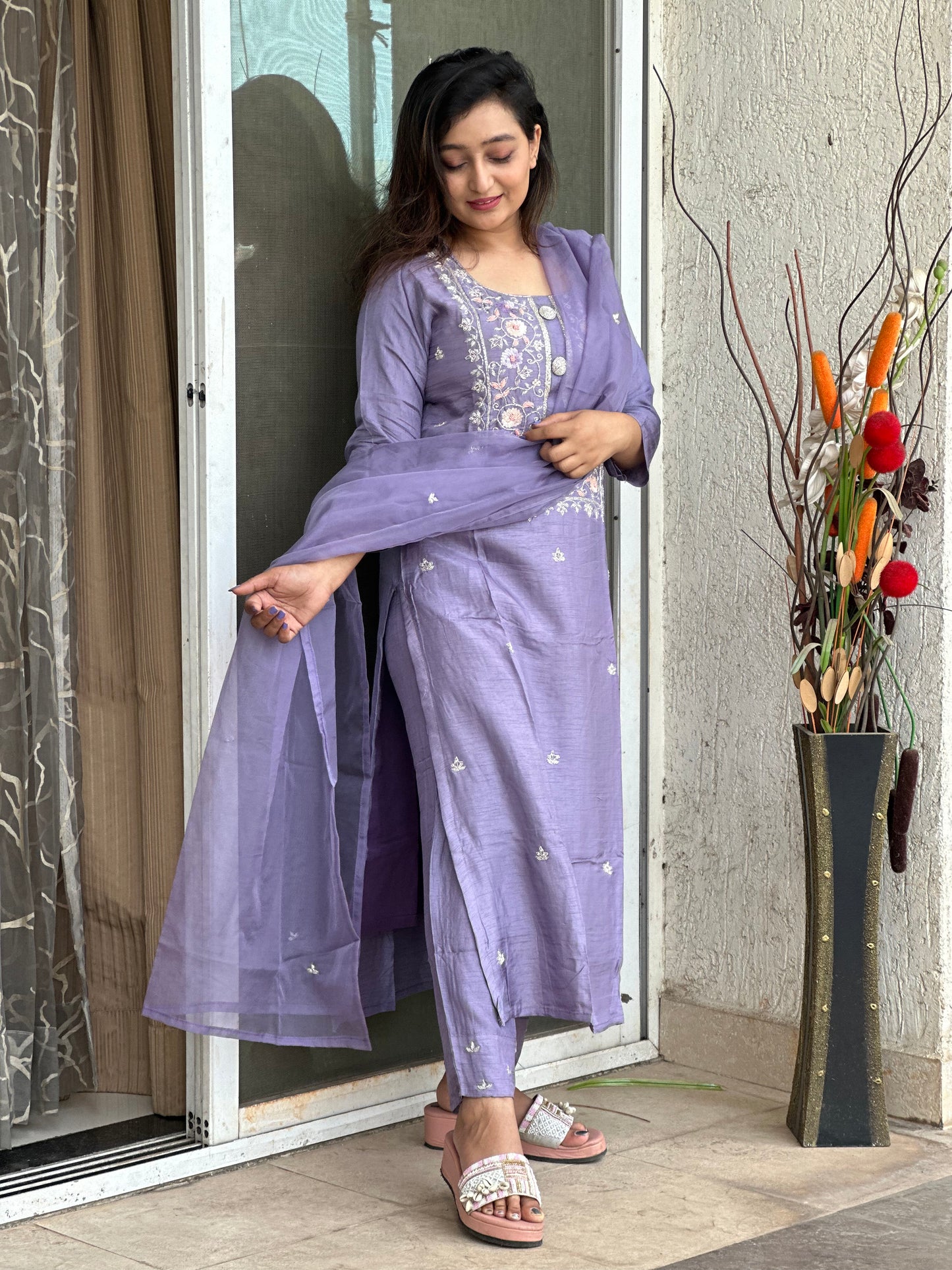 Lavender Heavy Silk Set