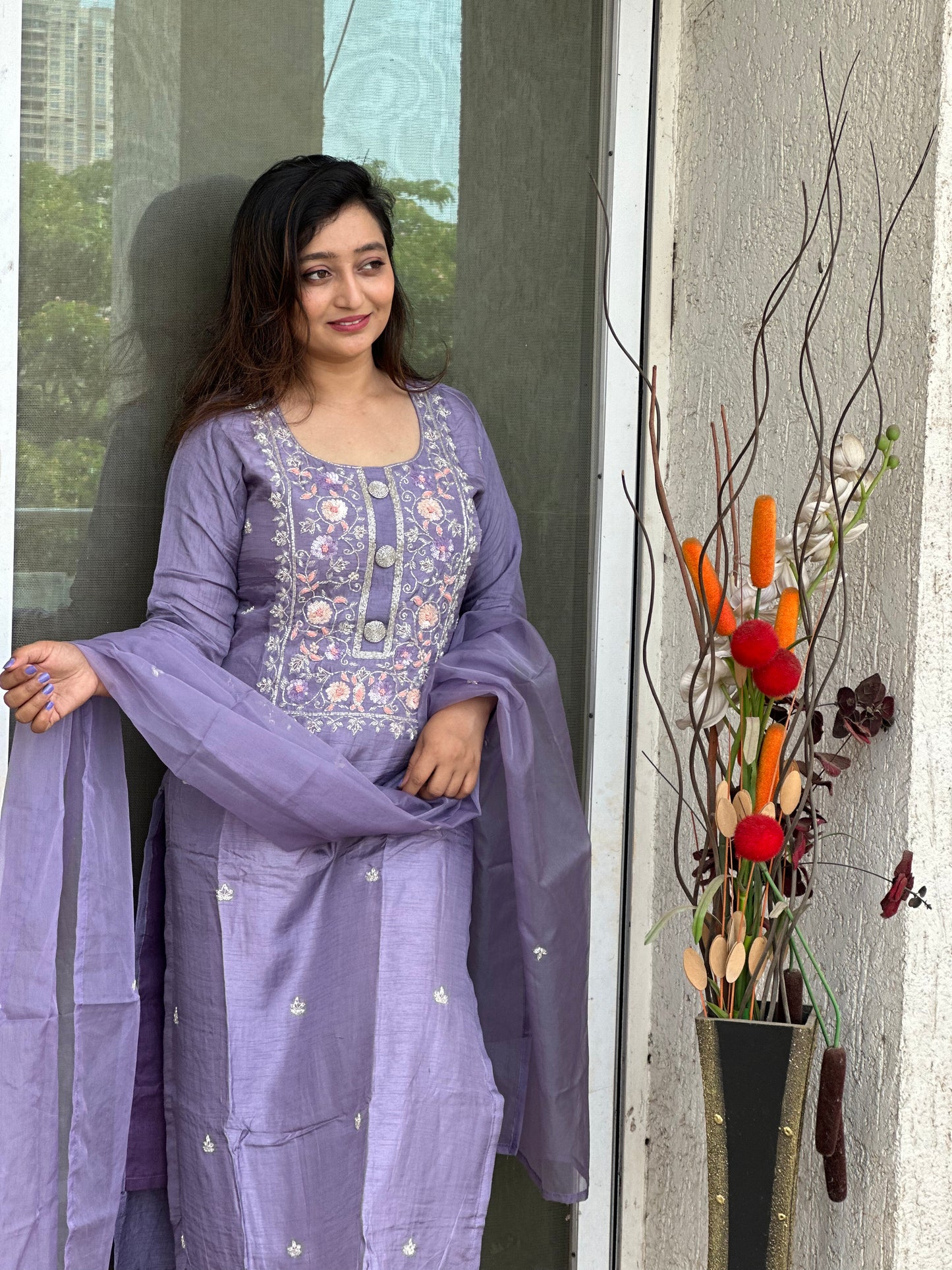 Lavender Heavy Silk Set